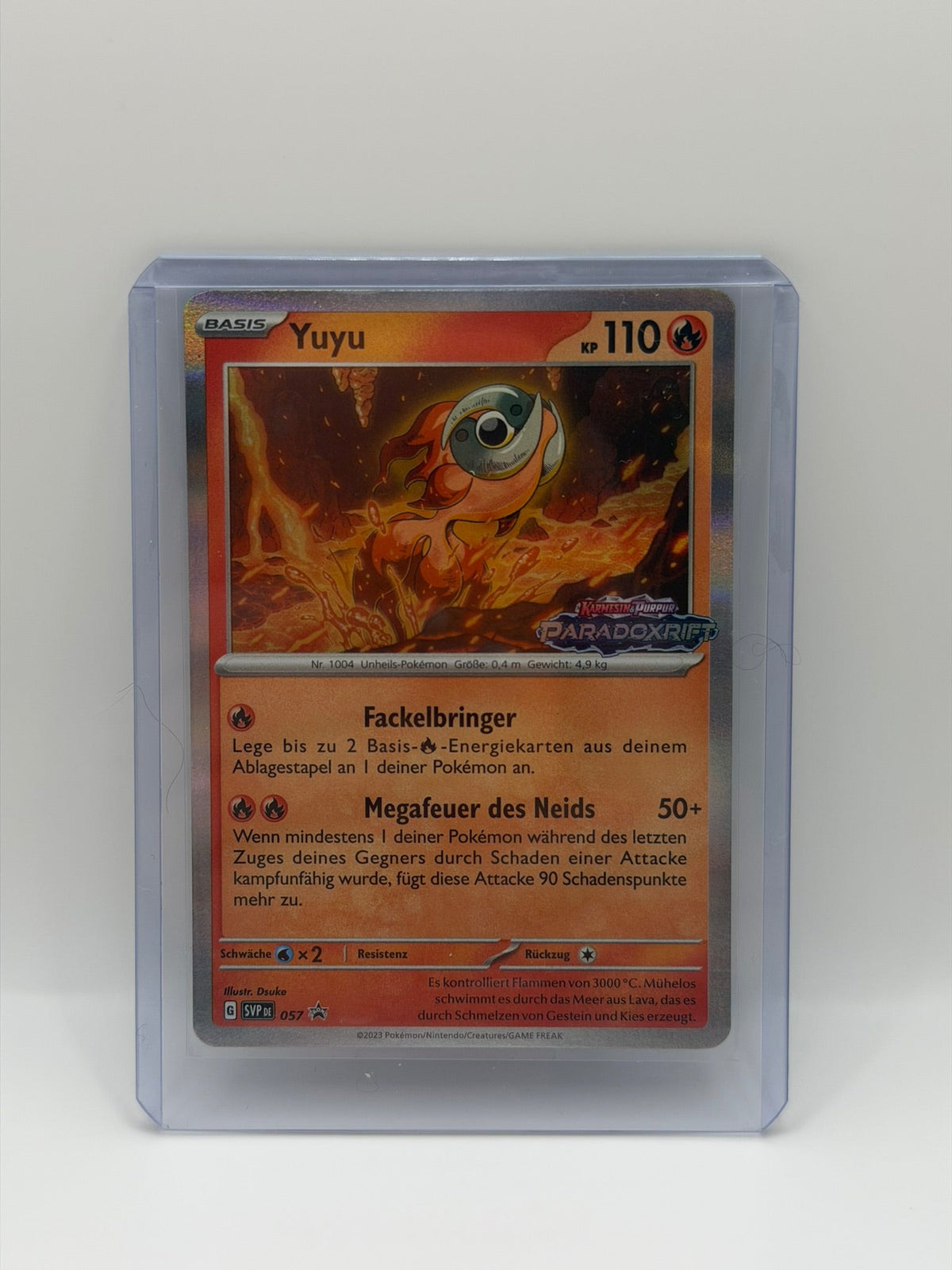 Pokémon TCG – Yuyu (Chi-Yu) 057 | Promo SVP (sello Paradoxrift) (Alemán)