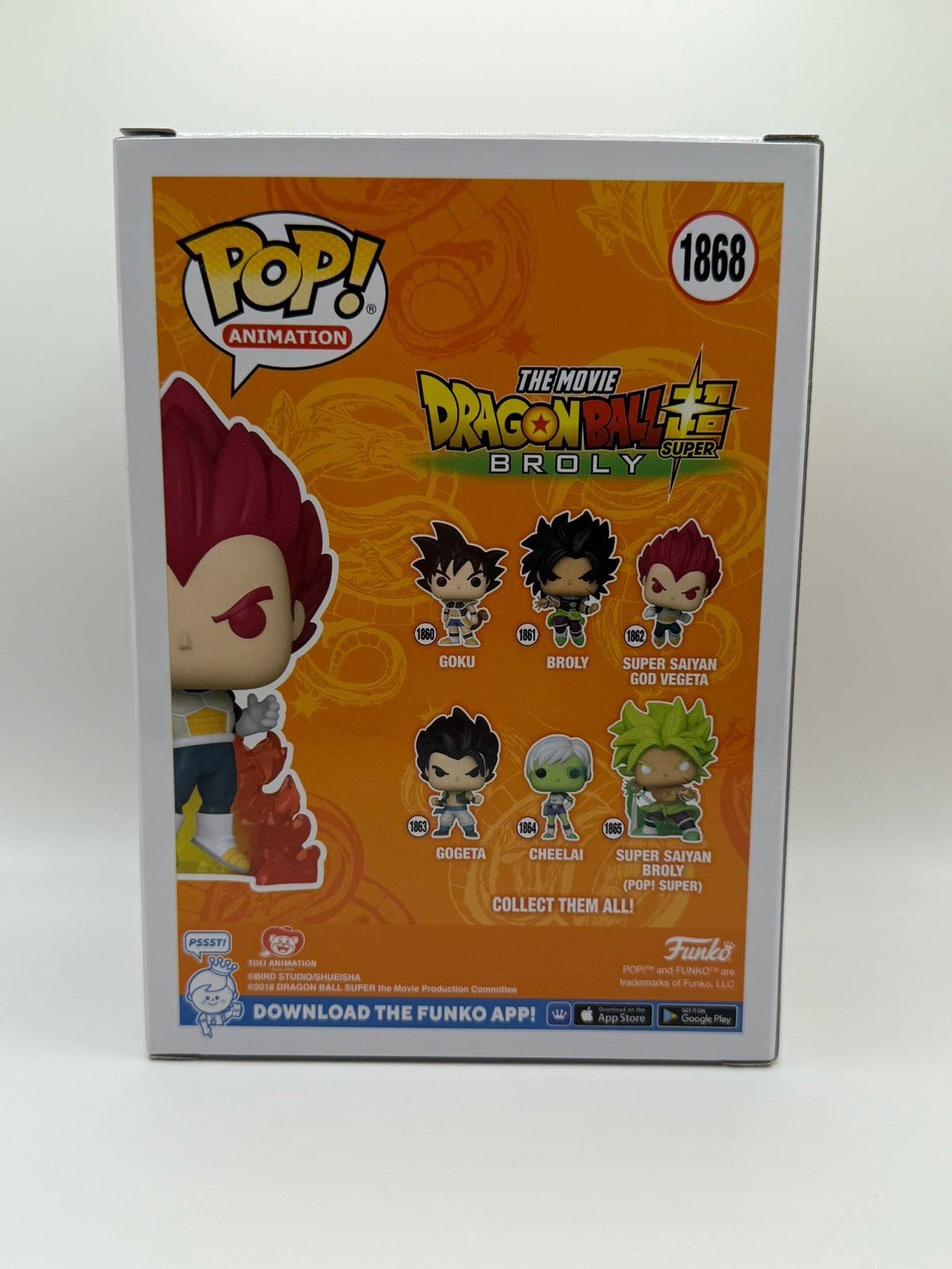 Funko Pop! Vegeta Super Saiyan God #1868 – Dragon Ball Super: Broly – Chalice Collectibles Exclusive