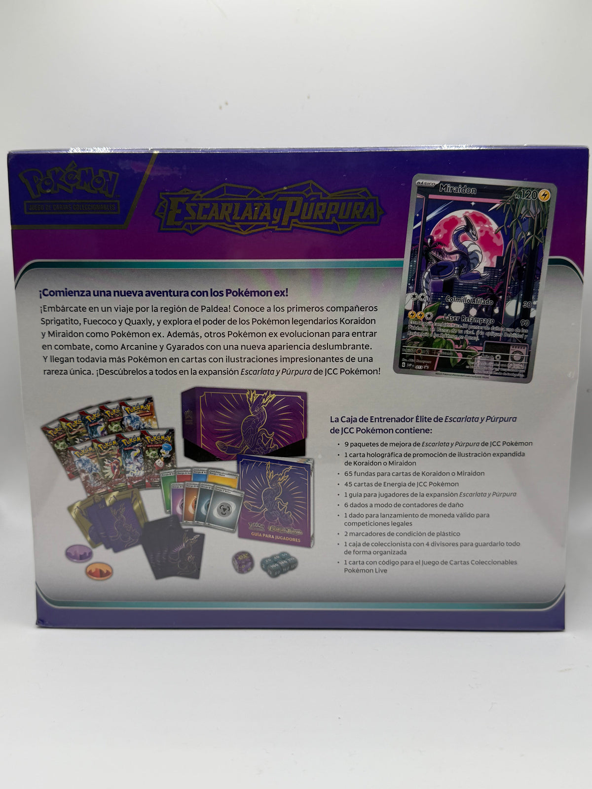 Pokémon TCG: Scarlet & Violet Base Set Elite Trainer Box - Miraidon (Caja de Entrenador Élite - Escarlata y Púrpura)