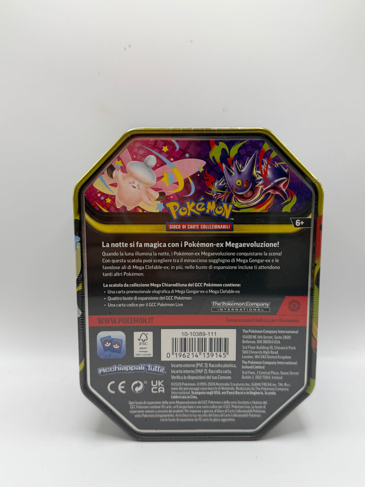 Pokémon TCG: Mega Evolution - Mega Gengar ex Collector's Tin (Scatola da Collezione Mega Chiarodiluna - Mega Gengar ex)