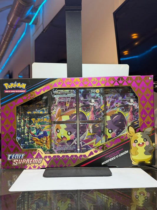 Pokémon TCG: Crown Zenith Premium Playmat Collection - Morpeko V-UNION (Colección Premium con Tapete Morpeko V-UNION - Ceníts Supremo)