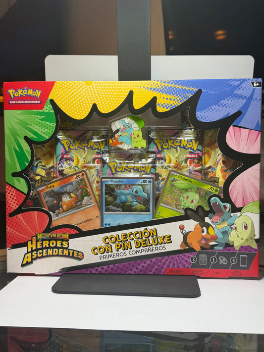 Pokémon TCG: Mega Evolution Heroes Ascendantes First Partners Deluxe Pin Collection (Colección con Pin Deluxe Primeros Compañeros - Megaevolución Héroes Ascendentes)