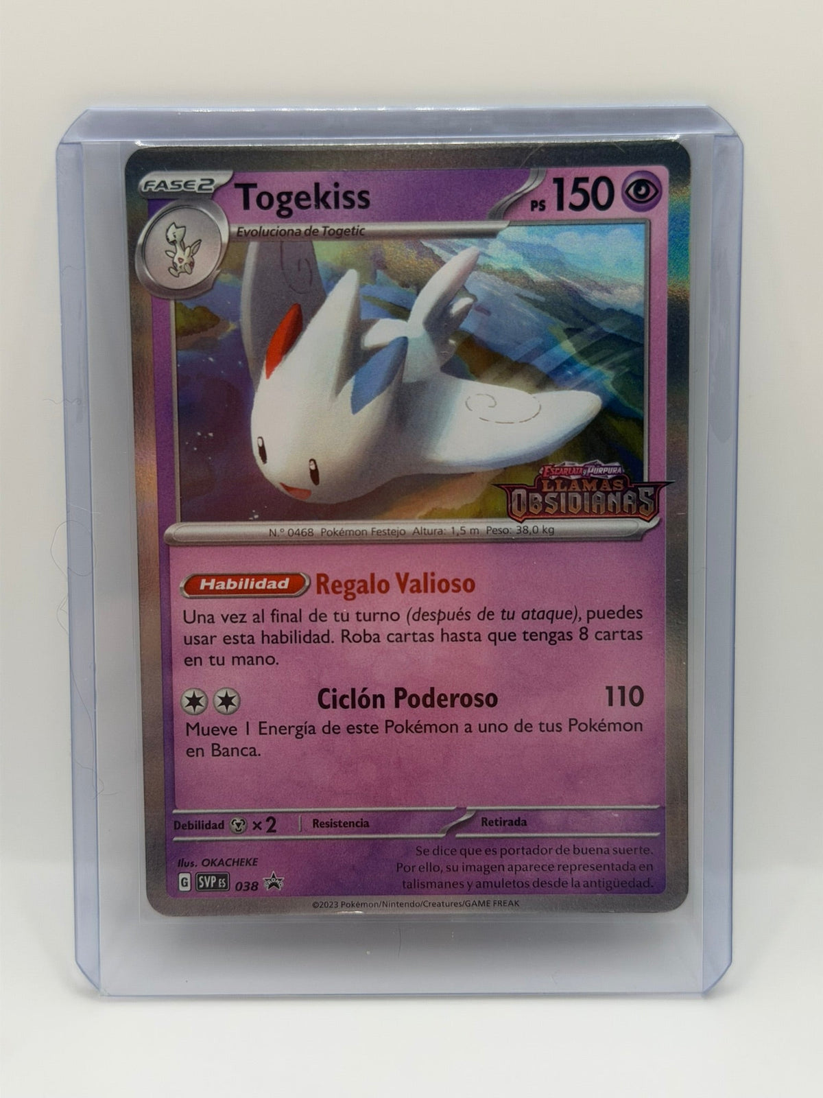 Pokémon TCG – Togekiss 038 | Promo SVP (sello Llamas Obsidianas) (Español)