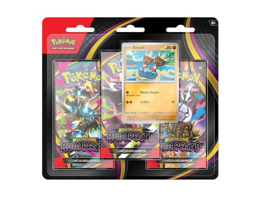 Pokémon TCG: Mega Evolution Darkness Ablaze (Buio Pesto) 3-Booster Blister Pack with Binacle Promo